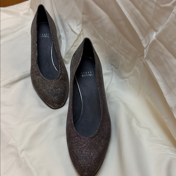 Stuart Weitzman Women's Sparkle Flats - Dark Gray - Picture 1 of 3